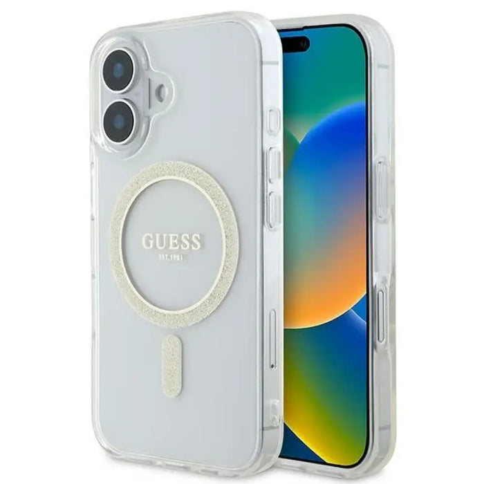Калъф Guess IML Glitter Circle MagSafe за iPhone 16