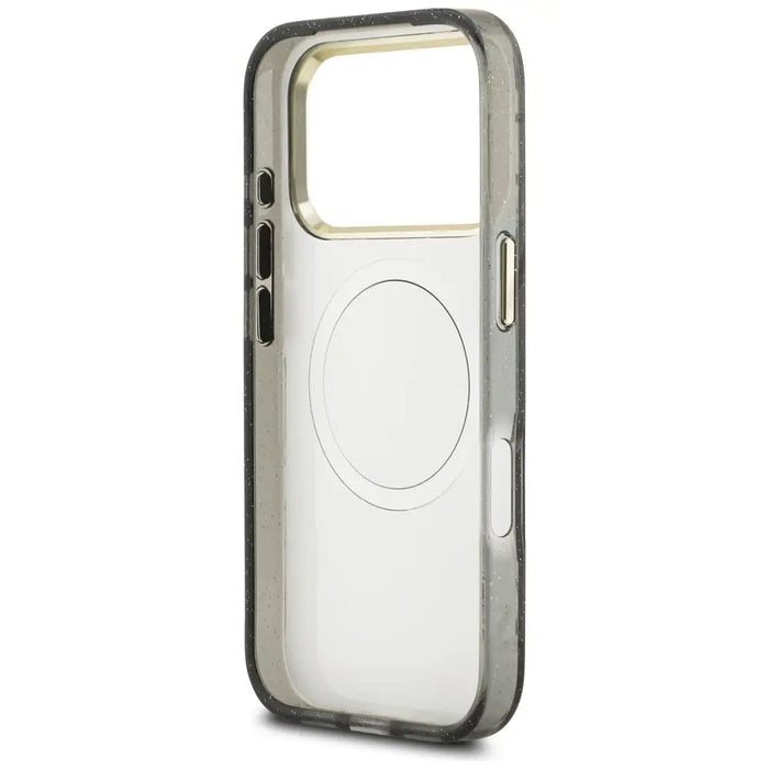 Калъф Guess IML Glitter Flowers Triangle MagSafe за iPhone