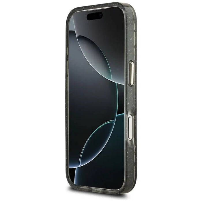 Калъф Guess IML Glitter Flowers Triangle MagSafe за iPhone