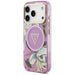 Калъф Guess IML Glitter Flowers Triangle MagSafe за iPhone
