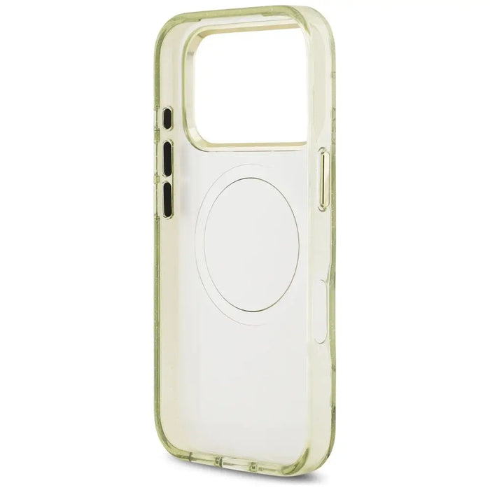 Калъф Guess IML Glitter Flowers Triangle MagSafe за iPhone