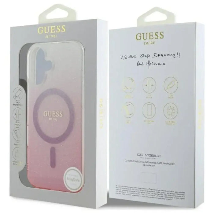 Калъф Guess IML Glitter Gradient MagSafe за iPhone 16