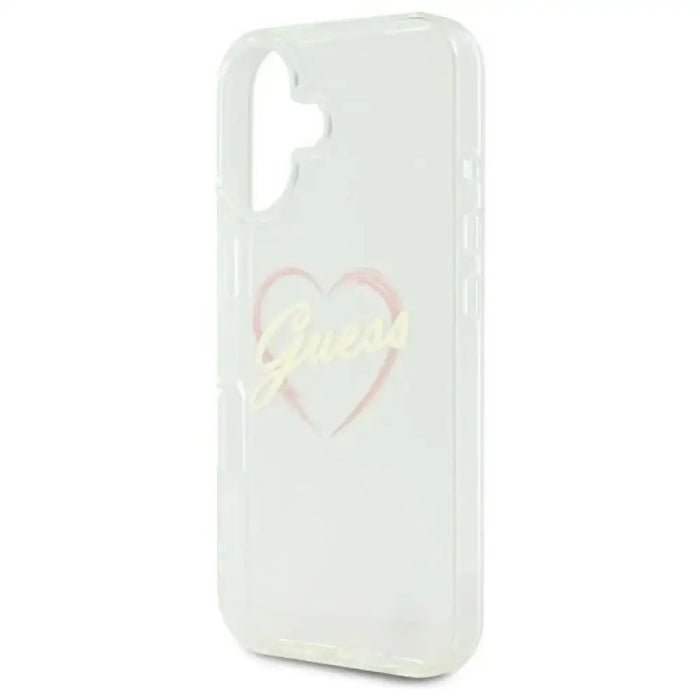 Калъф Guess IML Heart iPhone 16 - прозрачен