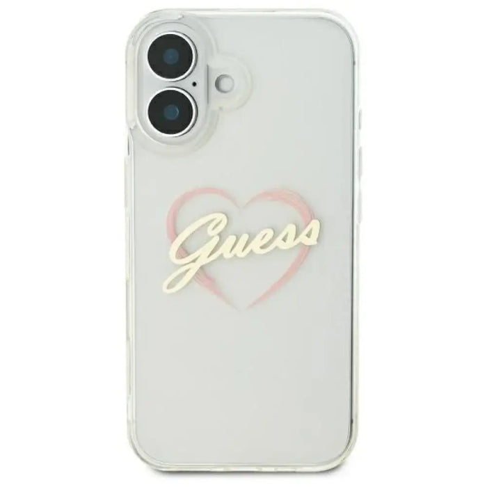 Калъф Guess IML Heart iPhone 16 - прозрачен