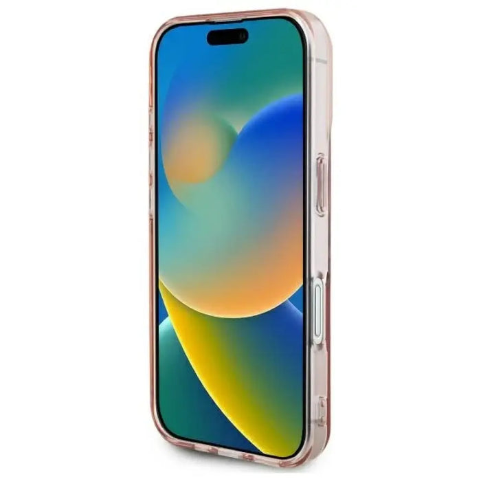 Калъф Guess IML Heart iPhone 16 - розов