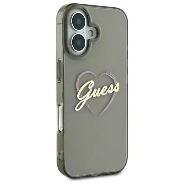 Калъф Guess IML Heart за iPhone 16 - черен