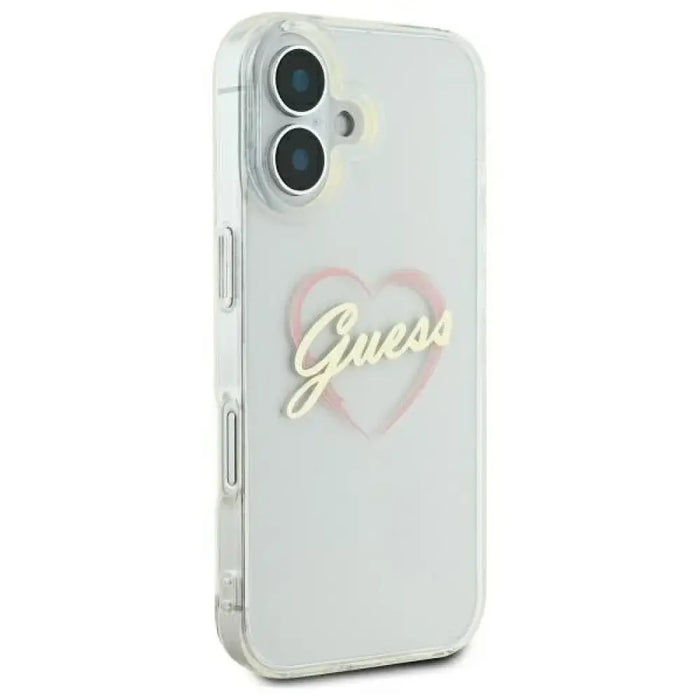 Калъф Guess IML Heart за iPhone 16 plus - прозрачен