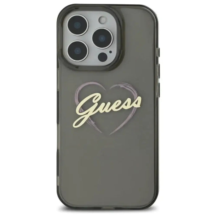 Калъф Guess IML Heart за iPhone 16 Pro - черен