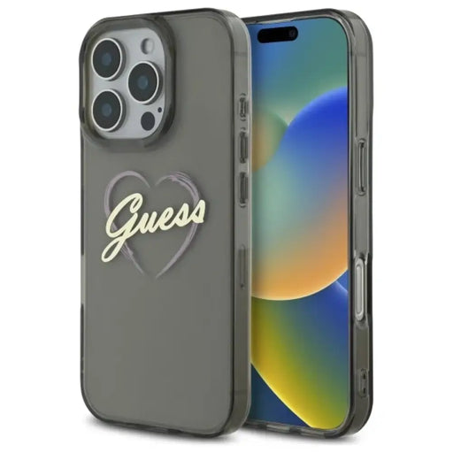 Калъф Guess IML Heart за iPhone 16 Pro Max - черен