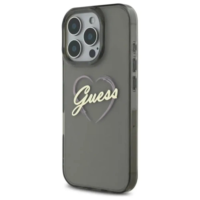 Калъф Guess IML Heart за iPhone 16 Pro Max - черен