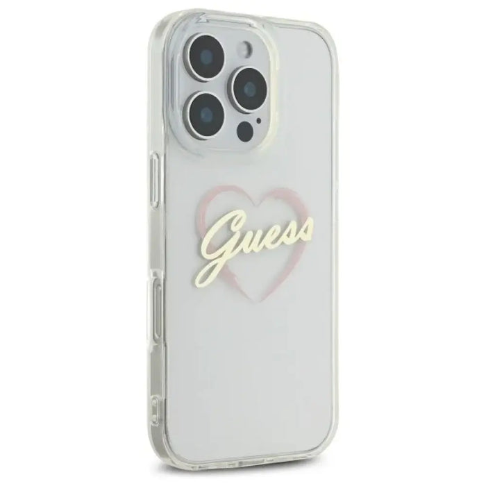 Калъф Guess IML Heart за iPhone 16 Pro Max - прозрачен