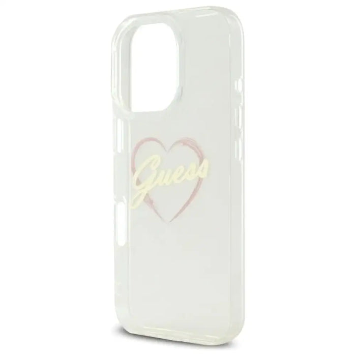 Калъф Guess IML Heart за iPhone 16 Pro Max - прозрачен