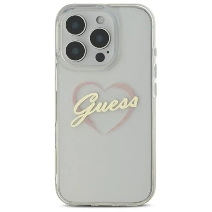 Калъф Guess IML Heart за iPhone 16 Pro - прозрачен