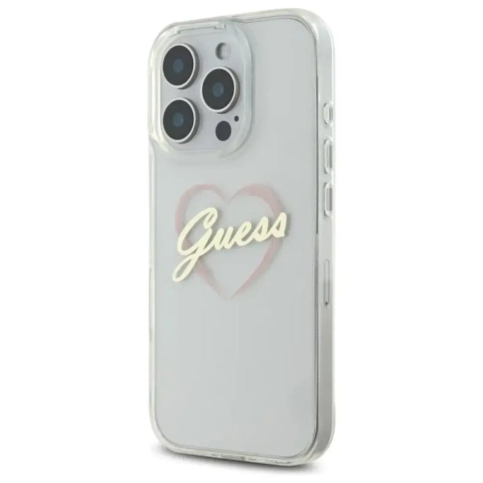 Калъф Guess IML Heart за iPhone 16 Pro - прозрачен