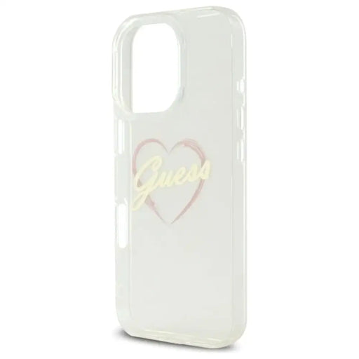 Калъф Guess IML Heart за iPhone 16 Pro - прозрачен