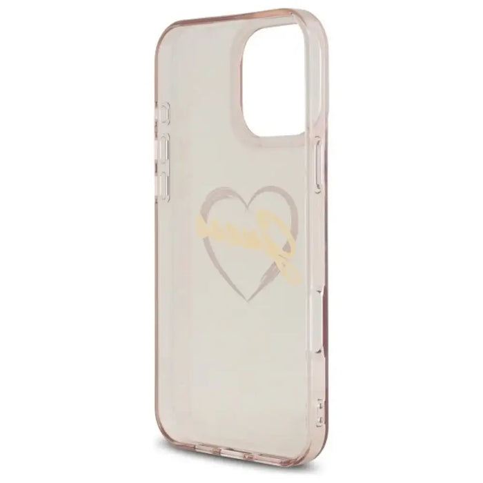 Калъф Guess IML Heart за iPhone 16 Pro - розов