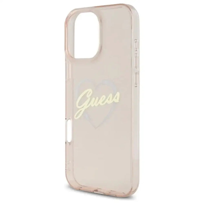 Калъф Guess IML Heart за iPhone 16 Pro - розов