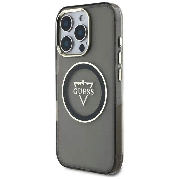 Калъф Guess IML Metal Mountain Logo MagSafe за iPhone 16