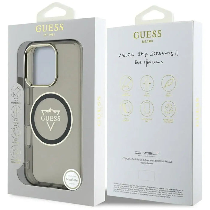 Калъф Guess IML Metal Mountain Logo MagSafe за iPhone 16