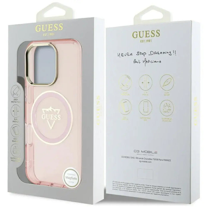 Калъф Guess IML Metal Mountain Logo MagSafe за iPhone 16