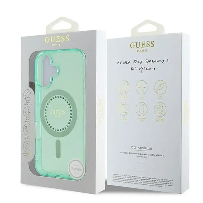 Калъф Guess IML Rhinestones MagSafe за iPhone 16 Plus