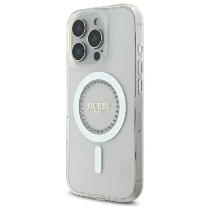 Калъф Guess IML Rhinestones MagSafe за iPhone 16 Pro Max