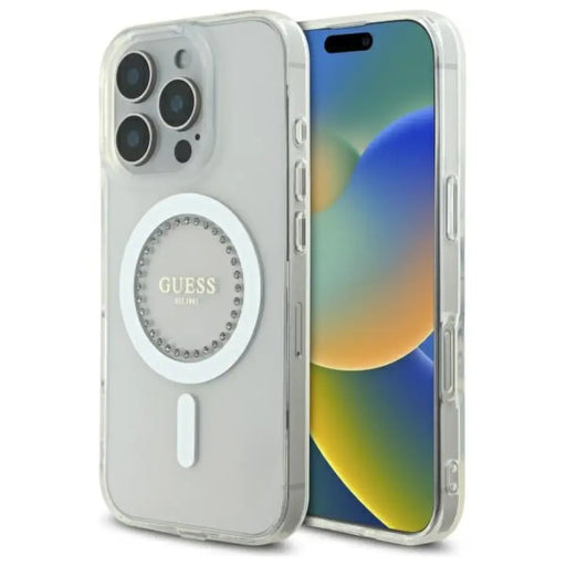Калъф Guess IML Rhinestones MagSafe за iPhone 16 Pro Max