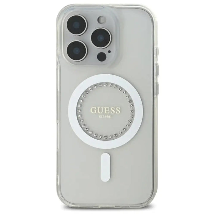 Калъф Guess IML Rhinestones MagSafe за iPhone 16 Pro Max