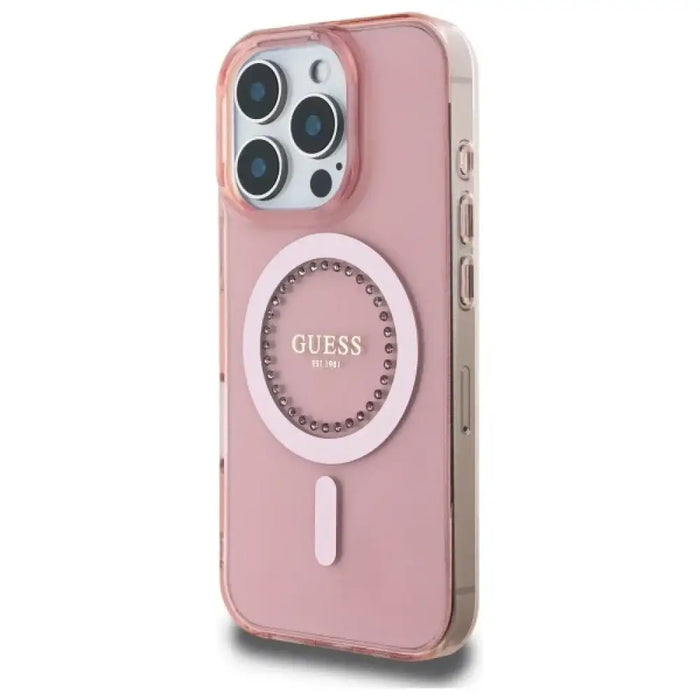 Калъф Guess IML Rhinestones MagSafe за iPhone 16 Pro Max