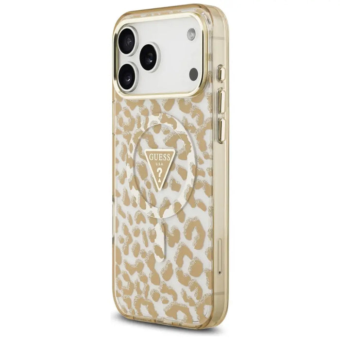 Калъф Guess Leopard Glitter MagSafe за iPhone 17 Pro Max