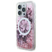 Калъф Guess Liquid Glitter Flower MagSafe за iPhone 16 Pro