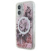 Калъф Guess Liquid Glitter Flower MagSafe за iPhone 16