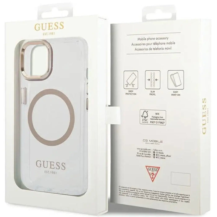 Калъф Guess Metal Outline MagSafe за iPhone 15 Plus / 14