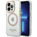 Калъф Guess Metal Outline MagSafe за iPhone 15 Pro - златен
