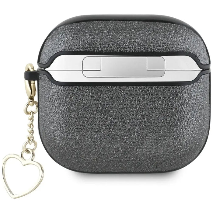 Калъф Guess Metallic Script Charm за AirPods 4 - черен