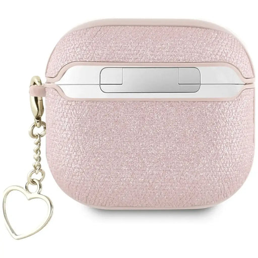 Калъф Guess Metallic Script Charm за AirPods 4 - розов