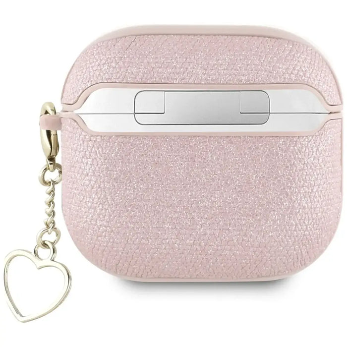 Калъф Guess Metallic Script Charm за AirPods 4 - розов