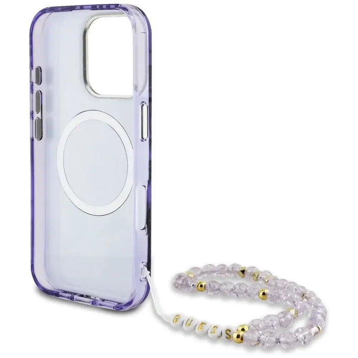Калъф Guess Palm Trees Triangle Pearl Strap MagSafe Case