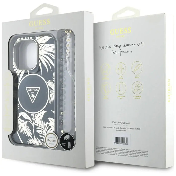Калъф Guess Palm Trees Triangle Pearl Strap MagSafe