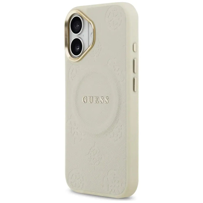 Калъф Guess Peony Hot Stamp MagSafe за iPhone 17 - бежов
