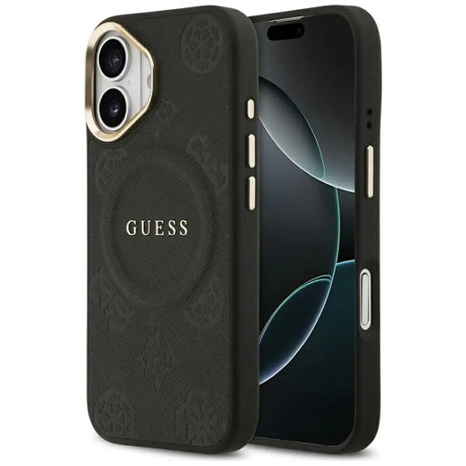 Калъф Guess Peony Hot Stamp MagSafe за iPhone 17 - черен