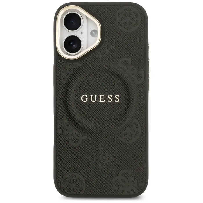 Калъф Guess Peony Hot Stamp MagSafe за iPhone 17 - черен
