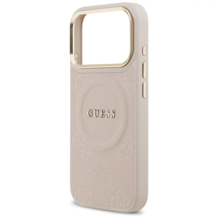 Калъф Guess Peony Hot Stamp MagSafe за iPhone 17 Pro - розов
