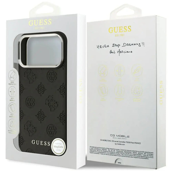 Калъф Guess Peony Hot Stamp Script MagSafe за iPhone 17 Pro