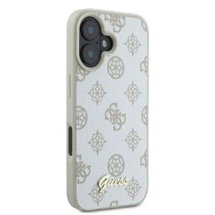 Калъф Guess Peony Script Logo MagSafe за iPhone 16 - бял