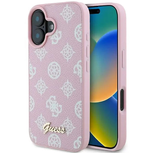 Калъф Guess Peony Script Logo MagSafe за iPhone 16 Plus