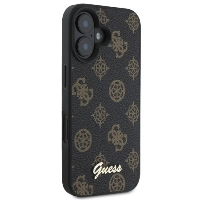 Калъф Guess Peony Script MagSafe за iPhone 16 - черен