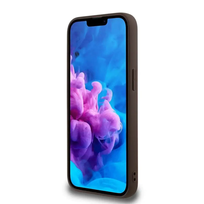 Калъф Guess PU 4G Peony с MagSafe за iPhone 16e - кафяв