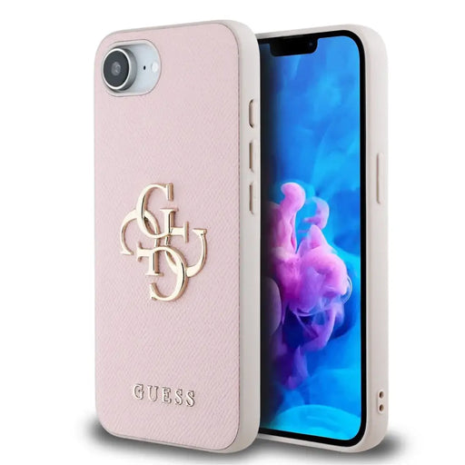 Калъф Guess PU Grained 4G с метално лого за iPhone 16e