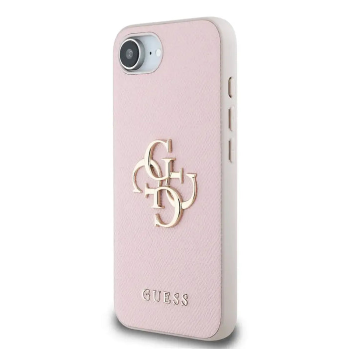 Калъф Guess PU Grained 4G с метално лого за iPhone 16e
